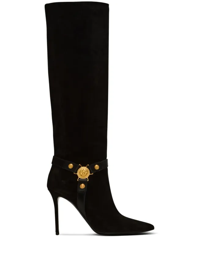 BALMAIN Balmain Eva 95mm スエード バイカーブーツ - ブラックの商品画像