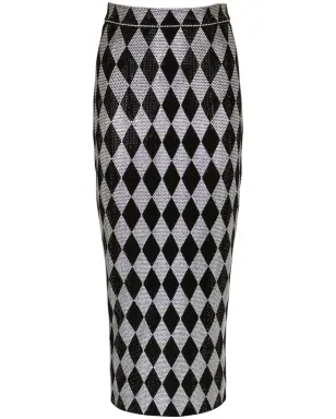 Balmain ラインストーン装飾付きミディスカート - ブラック - サムネイル1