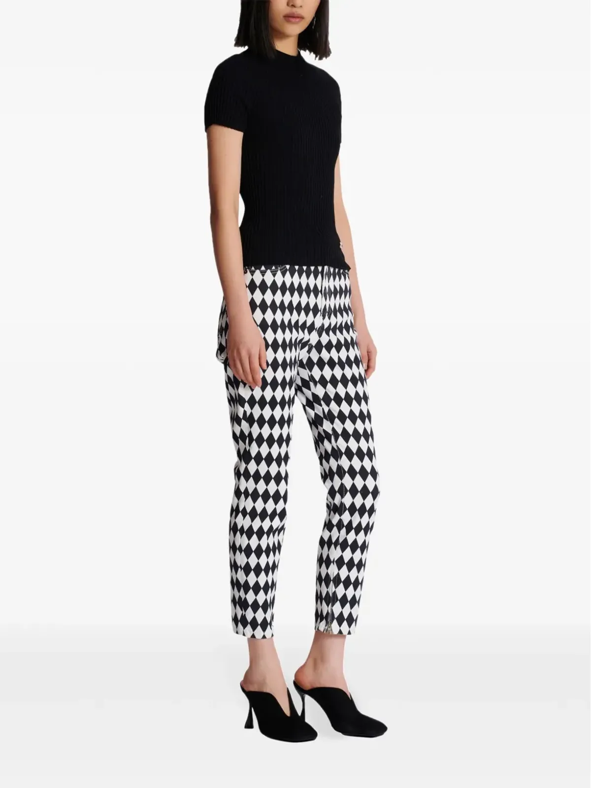 Balmain ロゴプレート入りリブ編みトップ - ブラック - 画像3