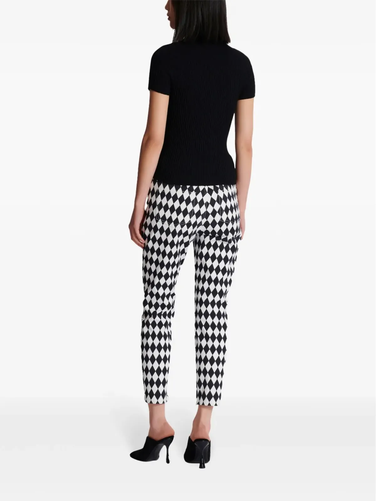 Balmain ロゴプレート入りリブ編みトップ - ブラック - 画像4