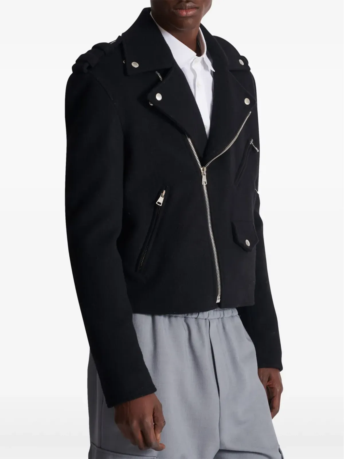 Balmain ブラッシュド バイカージャケット - 画像5