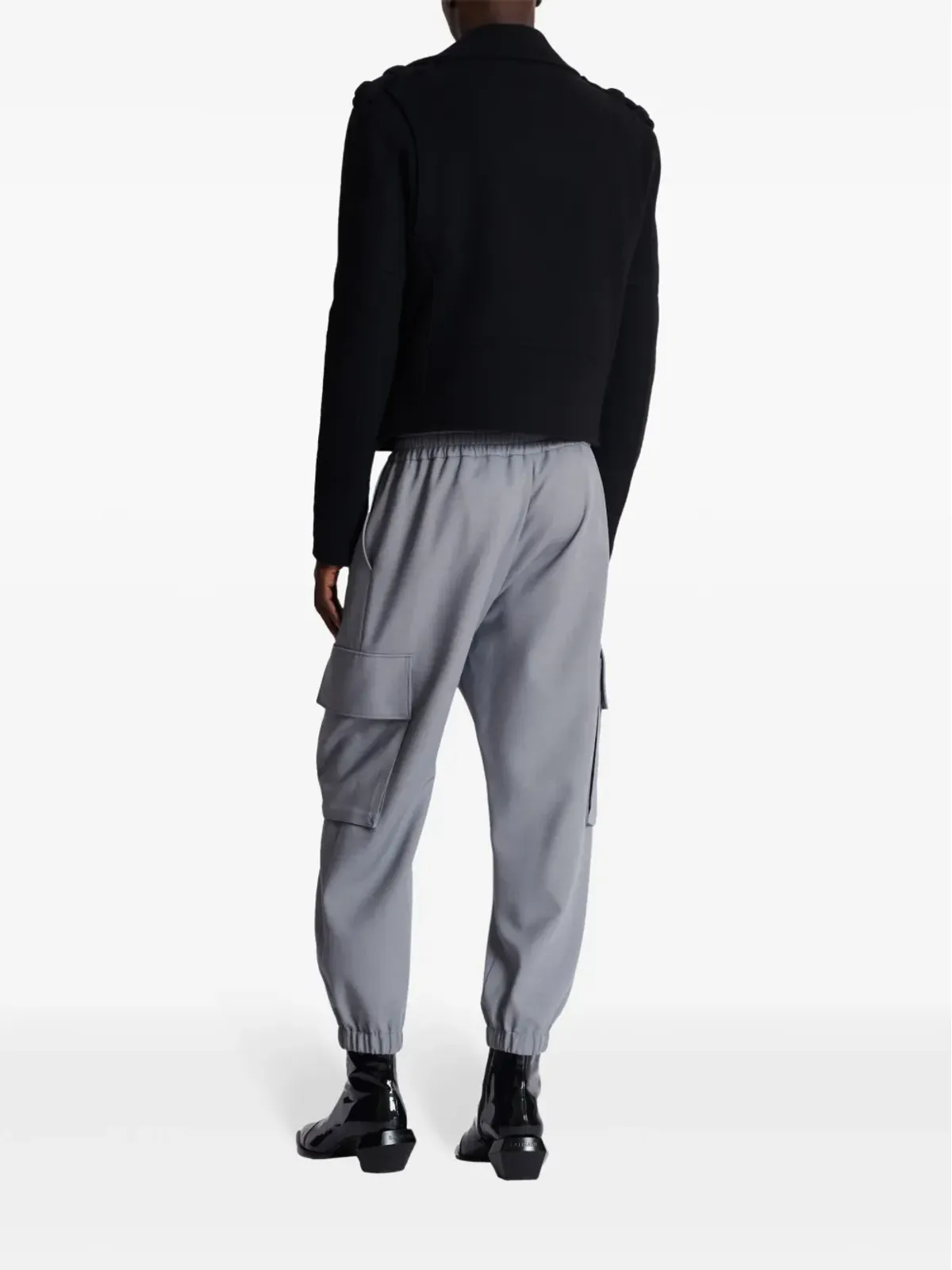 Balmain ブラッシュド バイカージャケット - 画像4