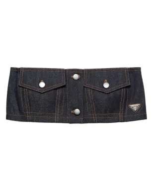 Prada デニムストラップレス・クロップトップ - サムネイル1