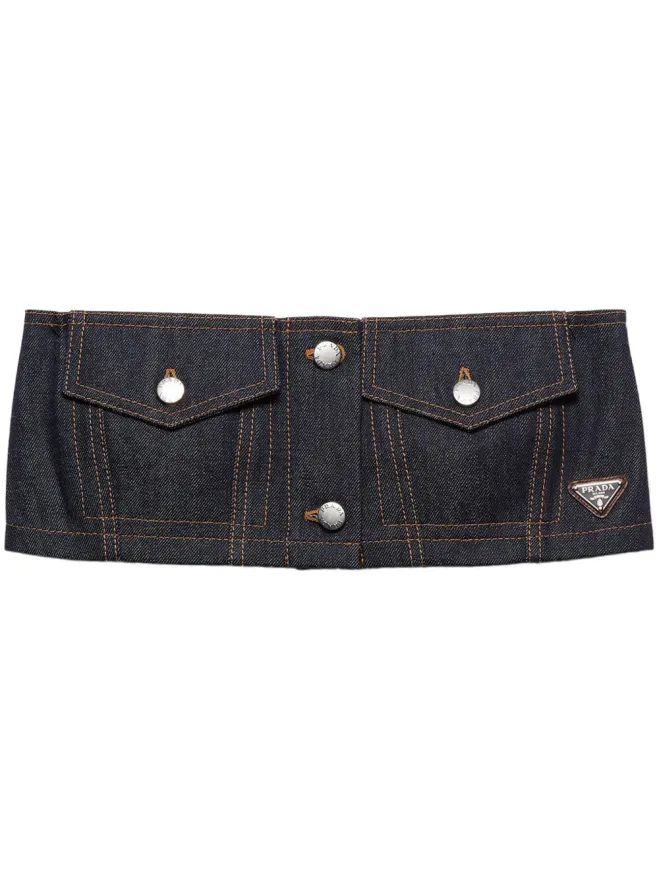 Prada Prada デニムストラップレス・クロップトップの商品画像