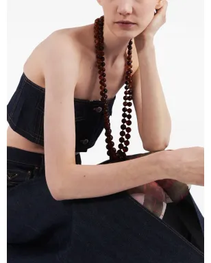 Prada デニムストラップレス・クロップトップ - サムネイル5