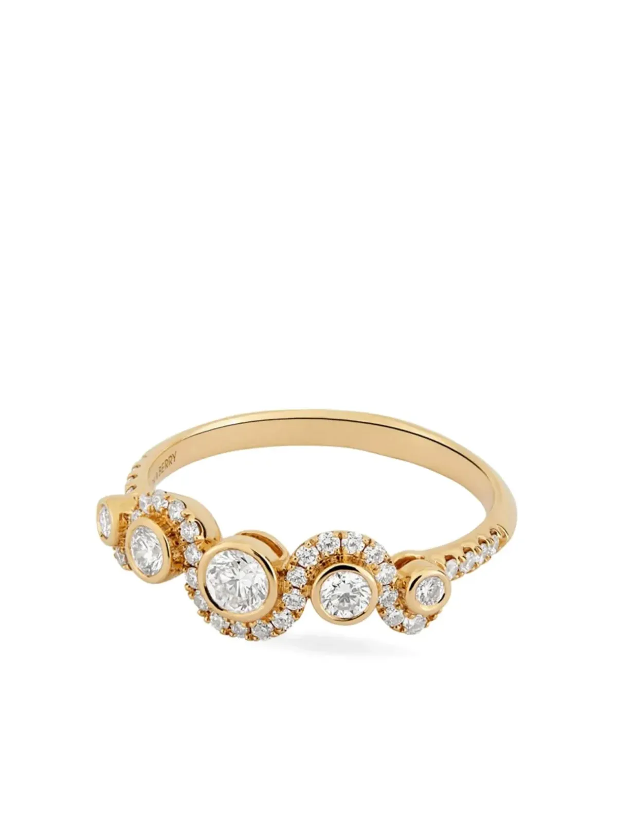 Lark & Berry 18kt yellow gold Wave diamond ring - 画像3