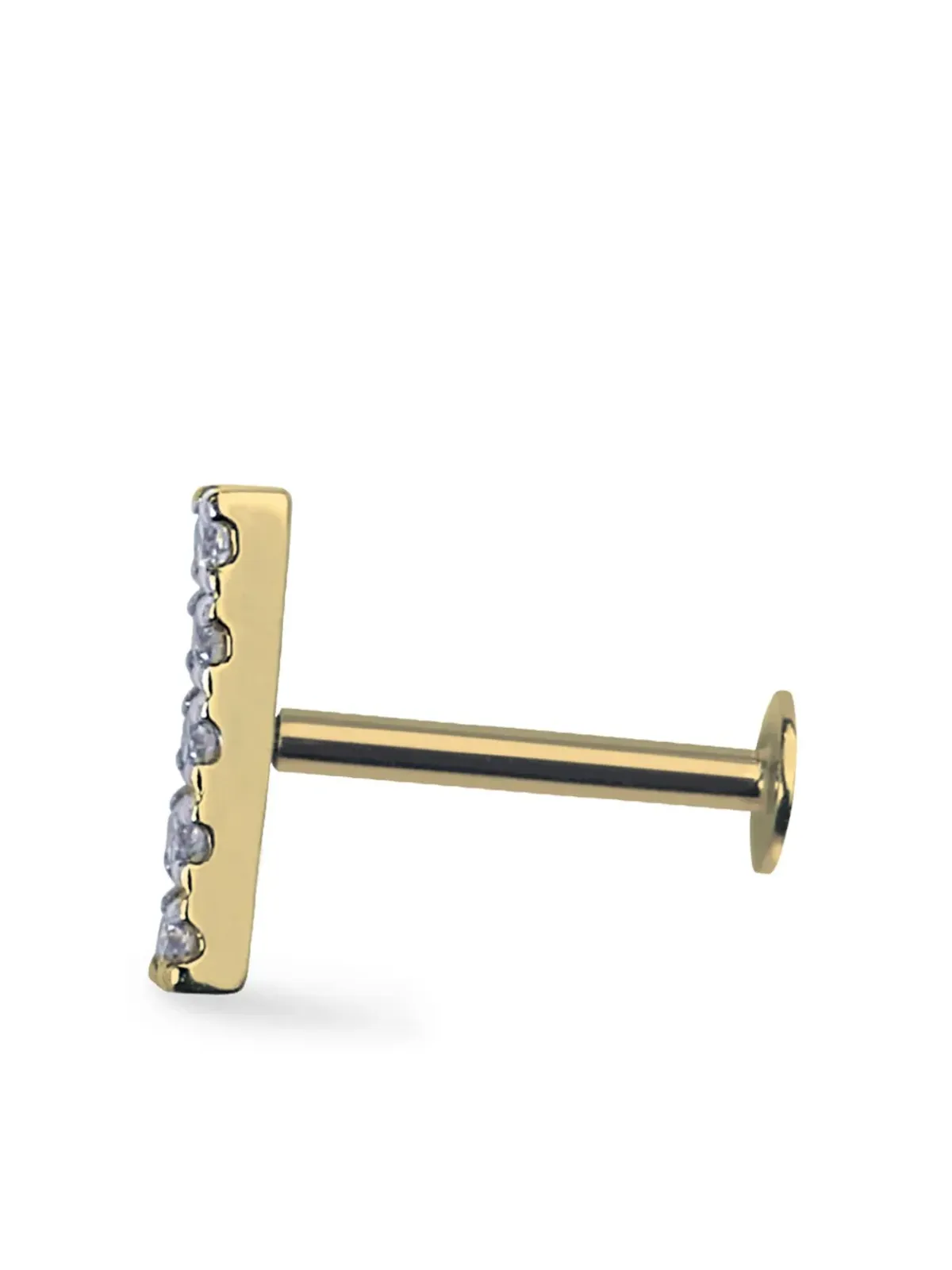 Lark & Berry モダニスト ダイヤモンド 一粒ピアス（14K イエローゴールド） - 画像2