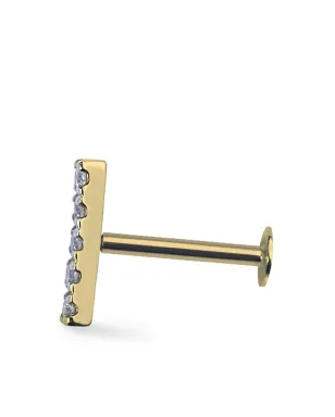 Lark & Berry モダニスト ダイヤモンド 一粒ピアス（14K イエローゴールド） - サムネイル2