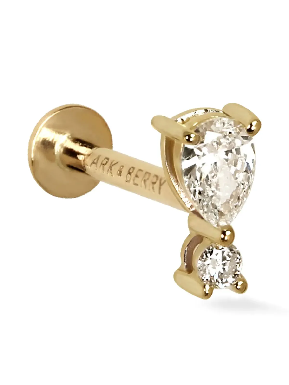 Lark & Berry 14K イエローゴールド ノーブル ダイヤモンド スタッド イヤリング - 画像2