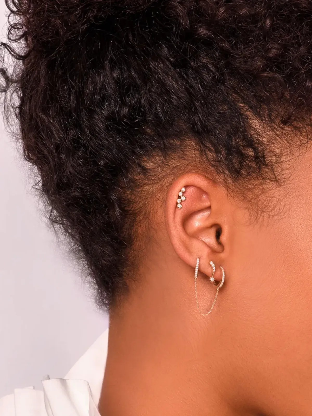 Lark & Berry デュオダイヤモンド フープピアス - 画像3