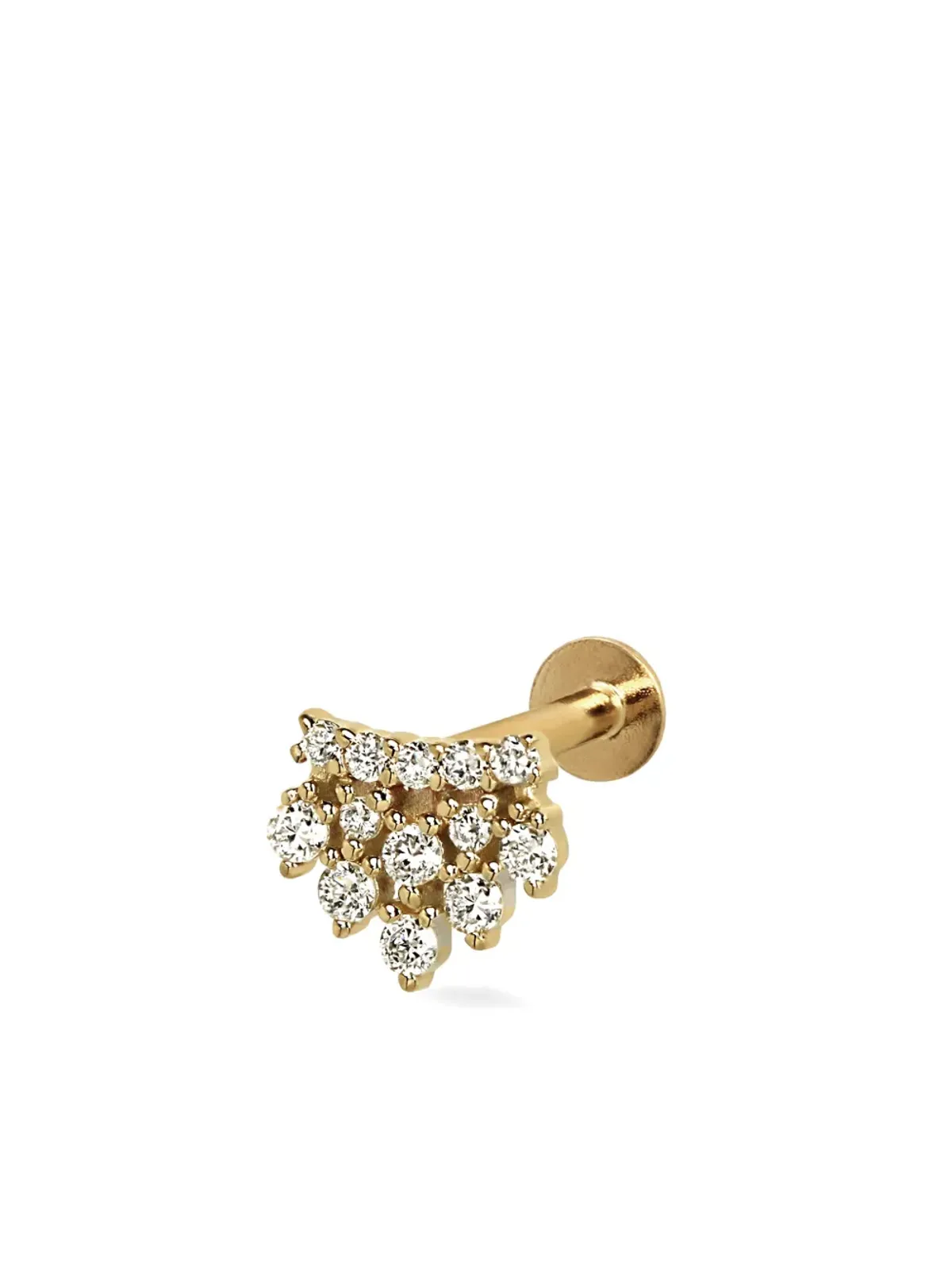 Lark & Berry 14K イエローゴールド ロイヤルクラウン ダイヤモンドスタッドピアス - 画像2