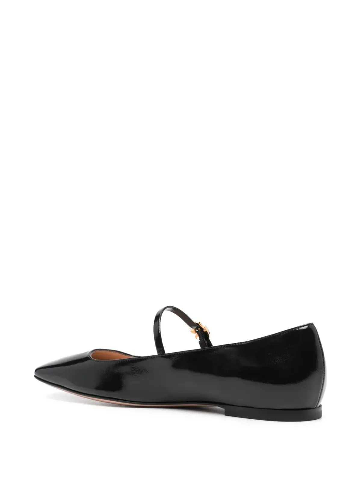 Gianvito Rossi バックル付きレザーバレリーナシューズ - 画像3