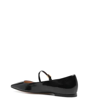 Gianvito Rossi バックル付きレザーバレリーナシューズ - サムネイル3