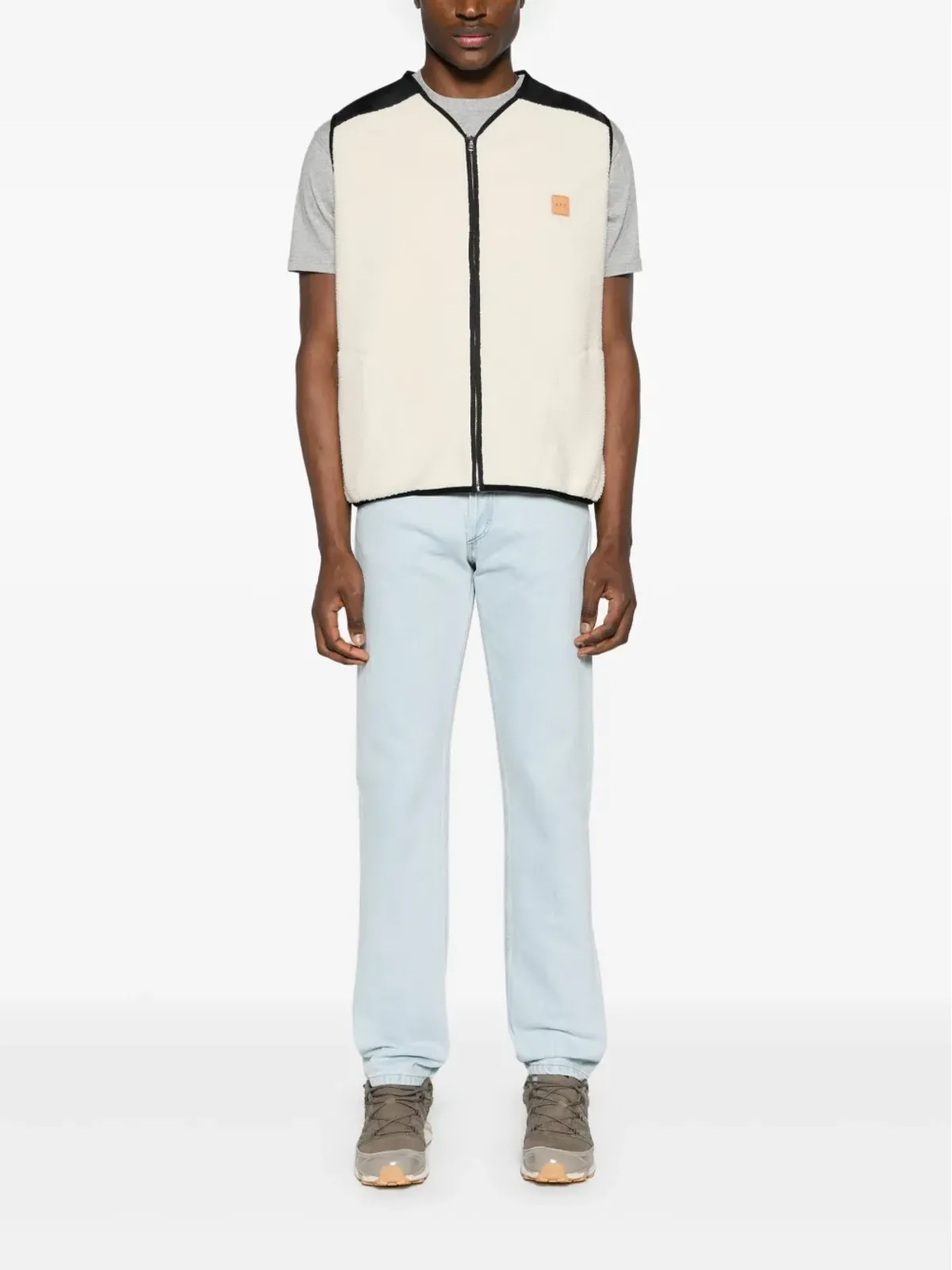 A.P.C. Nate カラーブロック フリース ジレ - ニュートラル系 - 画像2