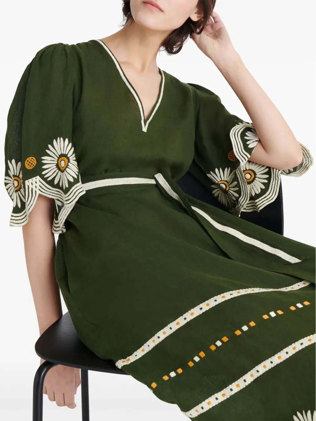 ERES Hortense 花柄刺繍リネンドレス - 画像5
