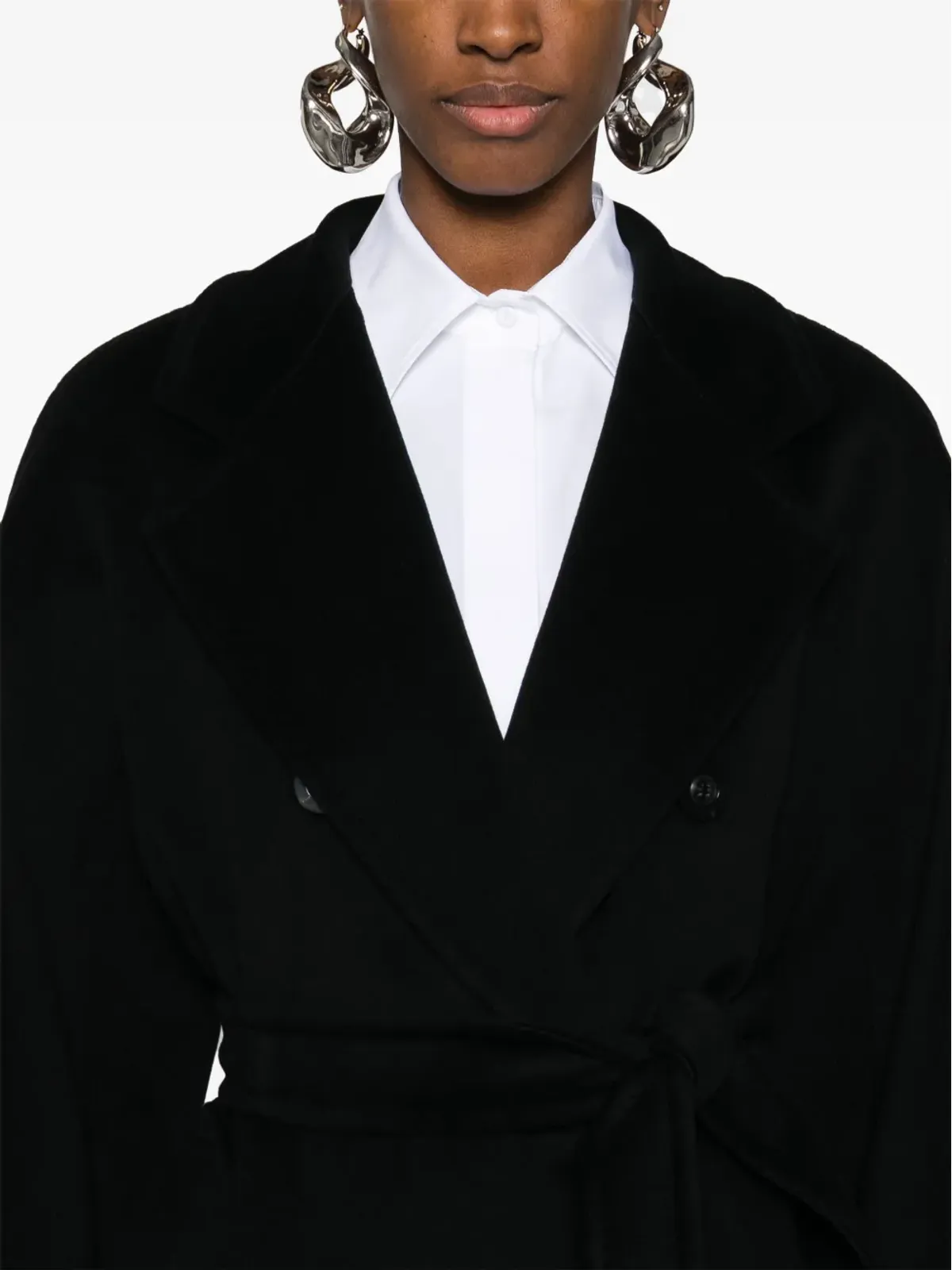Max Mara マダム ベルト付きコート - ブラック - 画像5