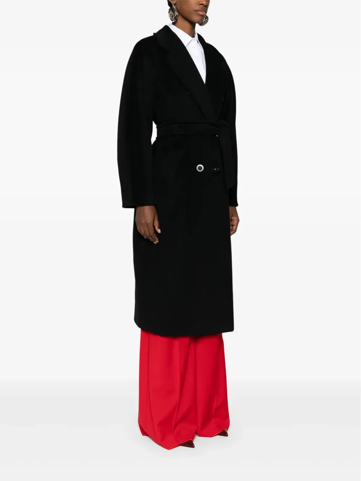 Max Mara マダム ベルト付きコート - ブラック - 画像3