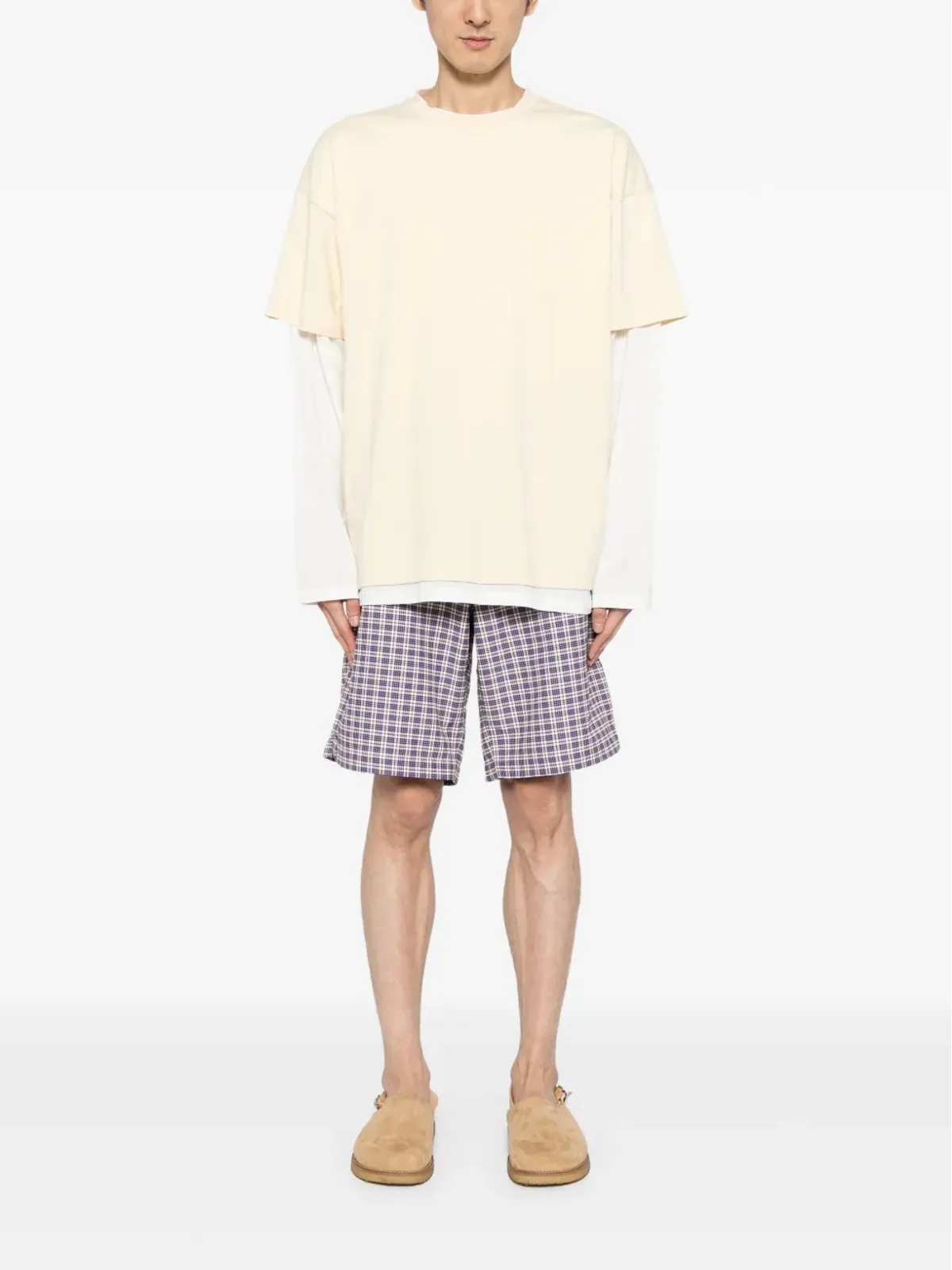 Wood Wood チェック柄ショートパンツ - 画像2