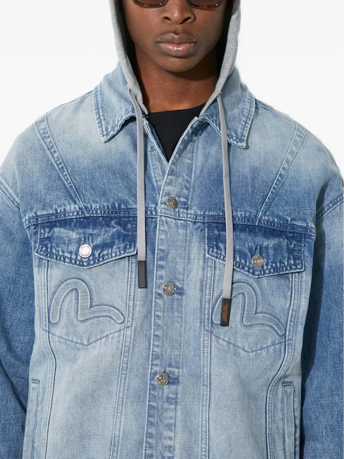 EVISU フード付きデニムジャケット - 画像5
