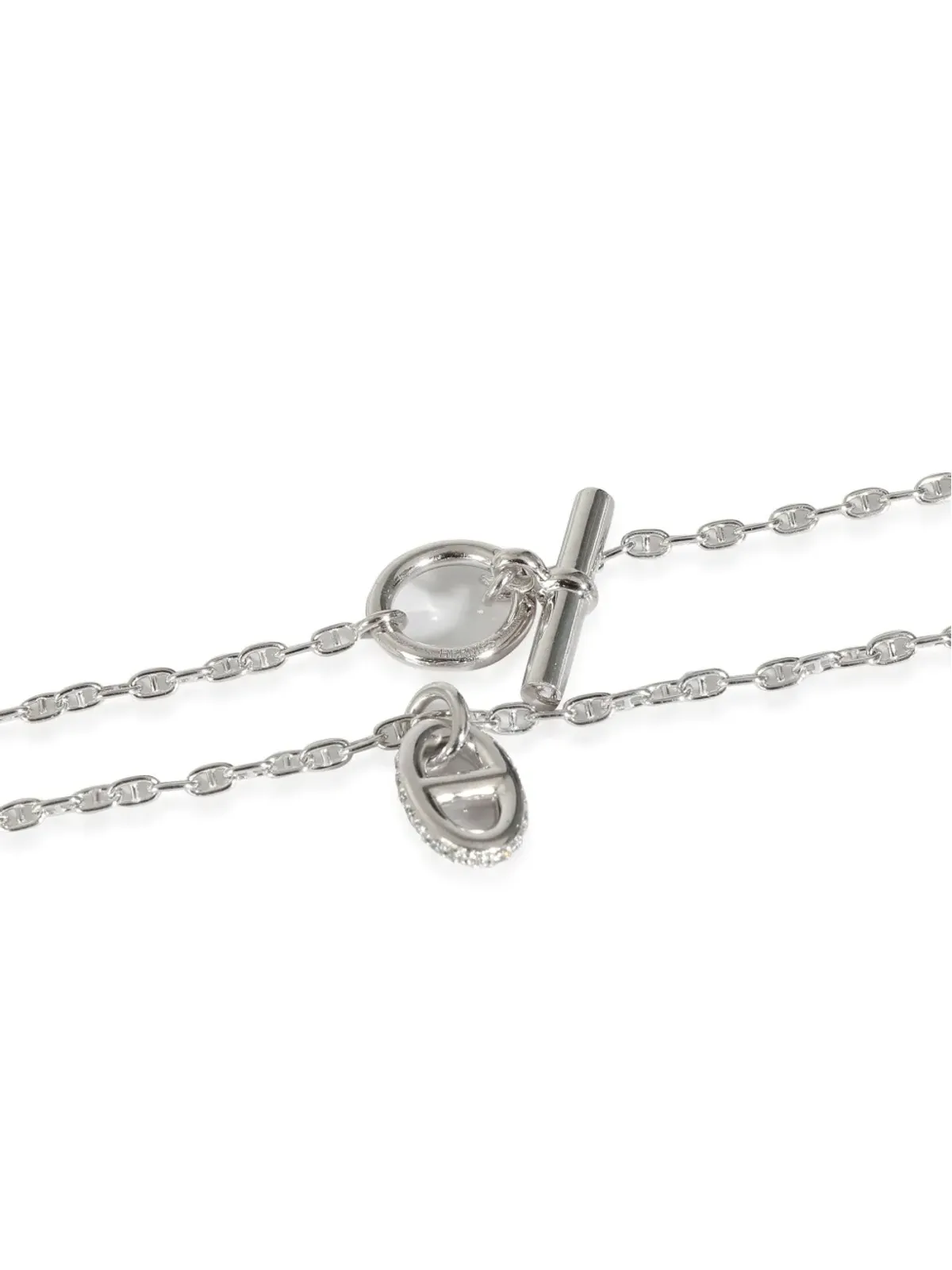 Hermès ビンテージ 18Kホワイトゴールド Farandole ダイヤモンド ネックレス - シルバー - 画像2