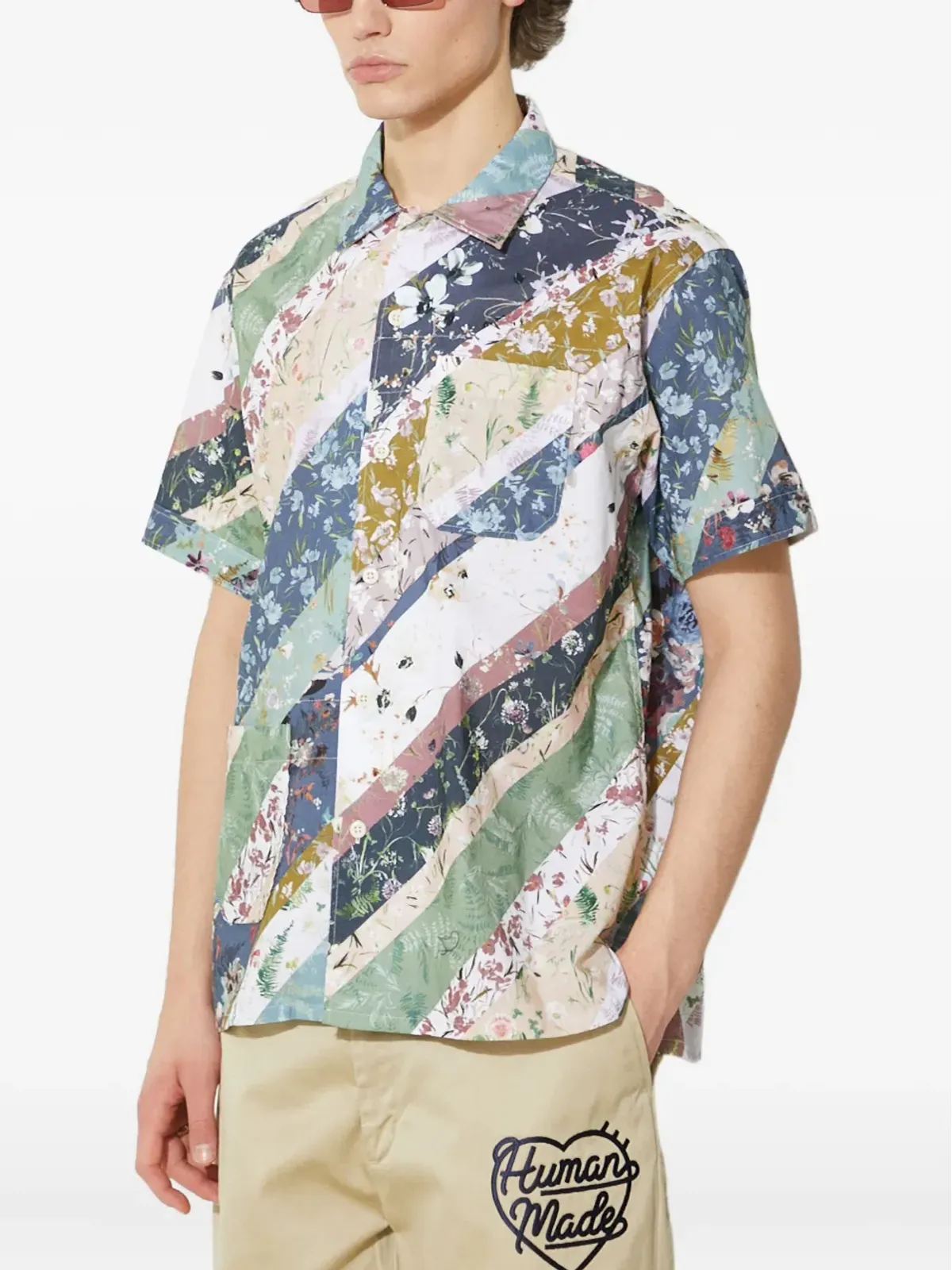 Engineered Garments 花柄パッチワークの半袖シャツ - 画像2