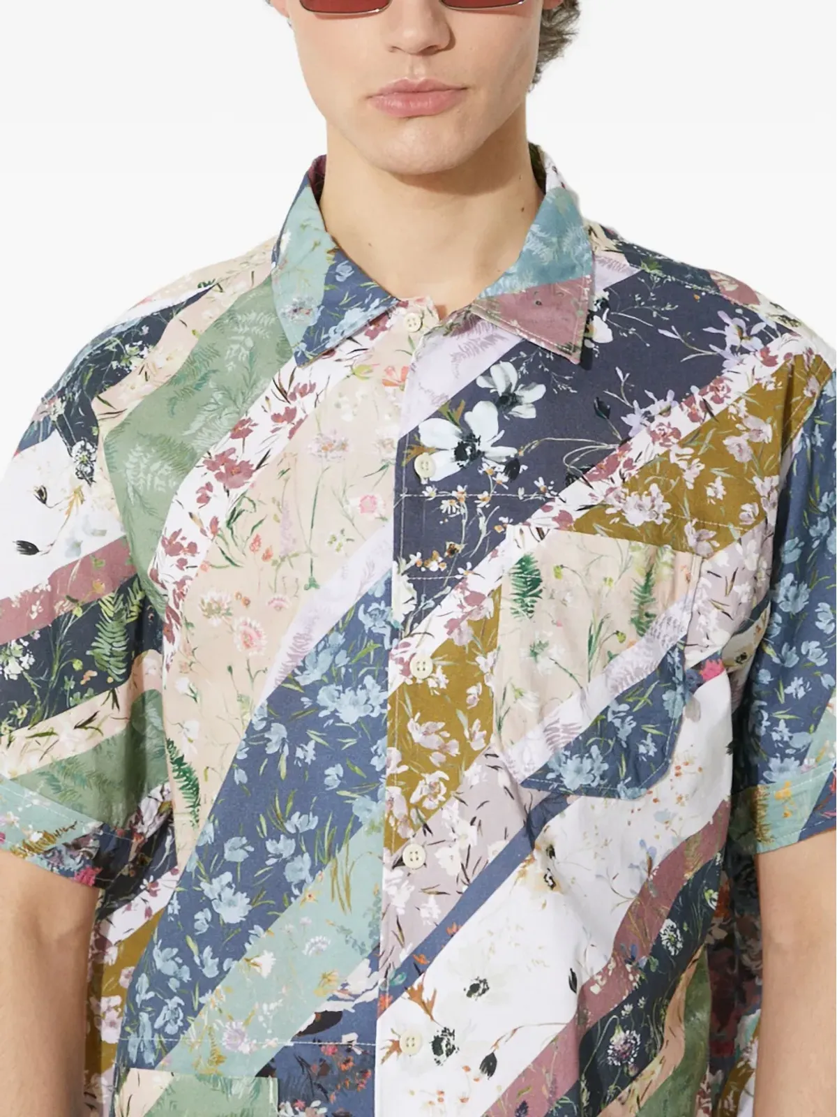 Engineered Garments 花柄パッチワークの半袖シャツ - 画像4