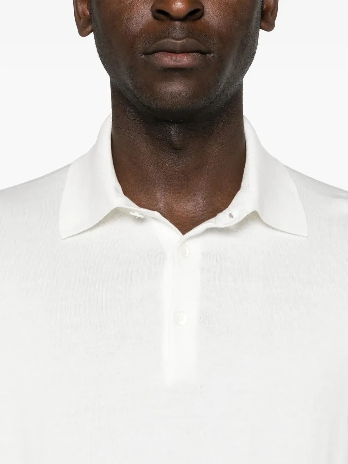 Brunello Cucinelli ファインニット コットン ポロシャツ - ホワイト - 画像5
