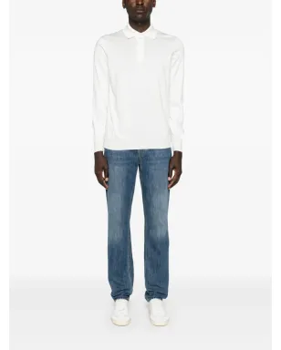 Brunello Cucinelli ファインニット コットン ポロシャツ - ホワイト - サムネイル2
