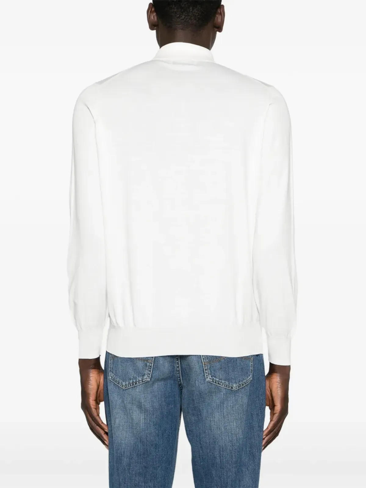 Brunello Cucinelli ファインニット コットン ポロシャツ - ホワイト - 画像4