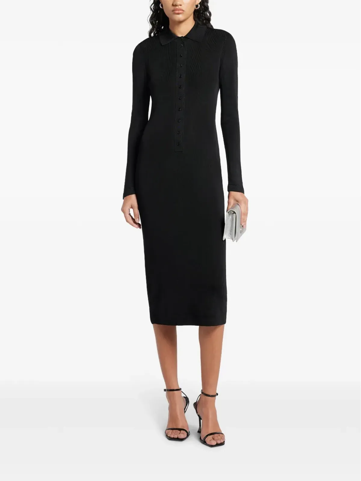 TOM FORD ストライプニットドレス ブラック - 画像2