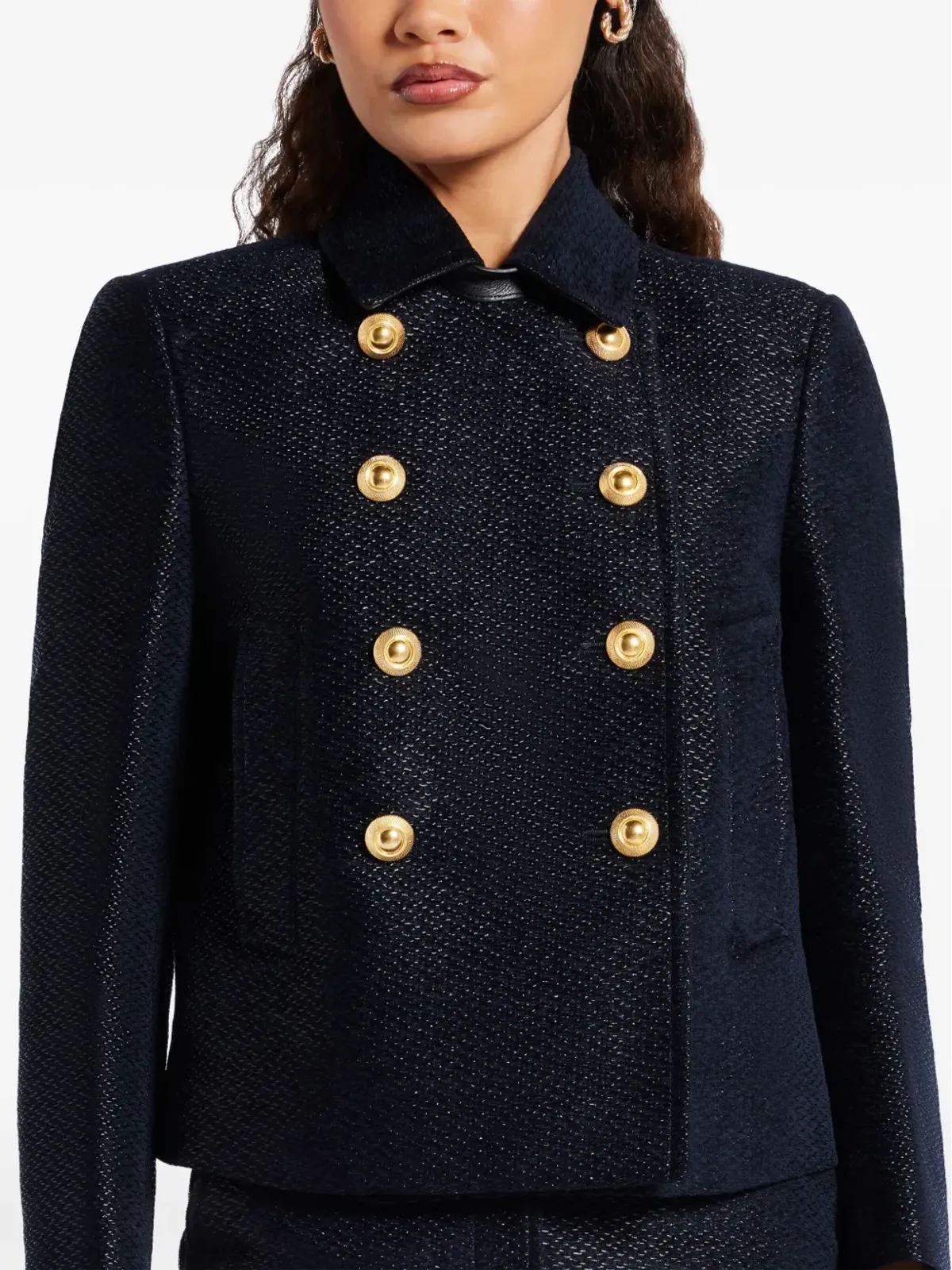 TOM FORD クロップドピーコート ブラック - 画像5