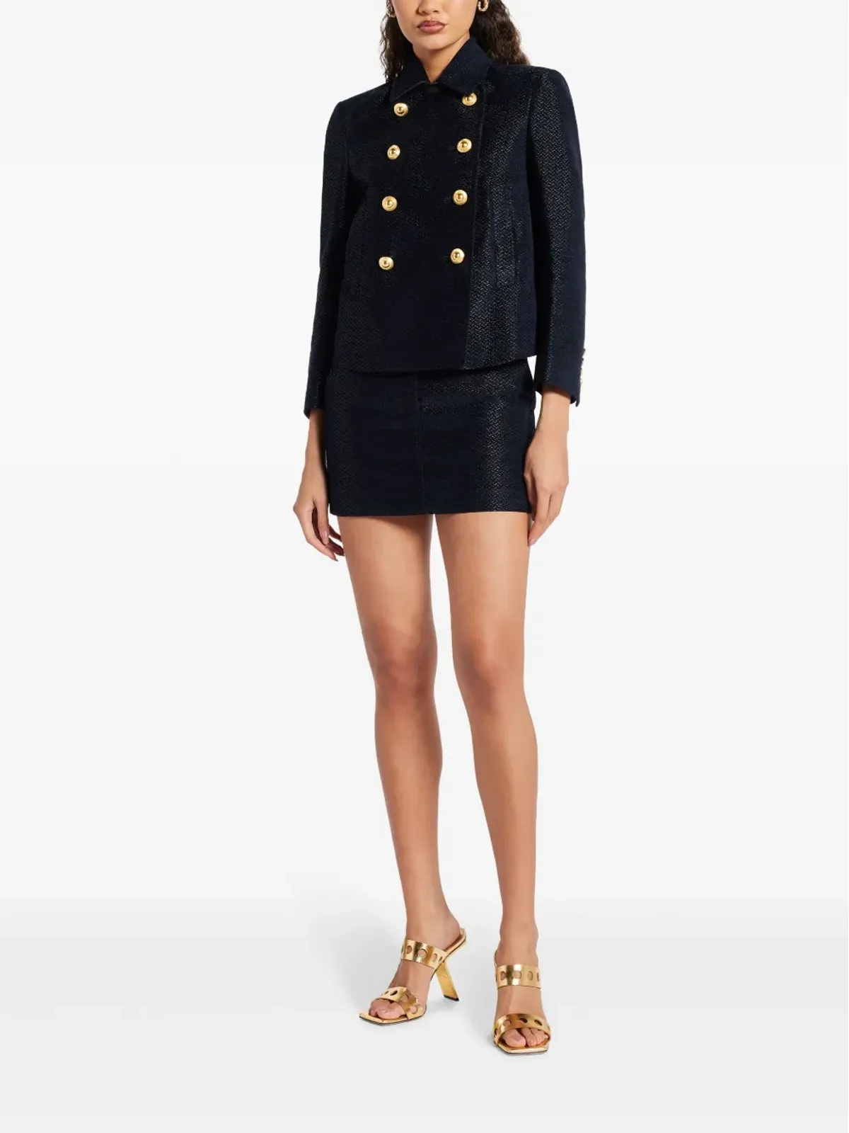 TOM FORD クロップドピーコート ブラック - 画像2