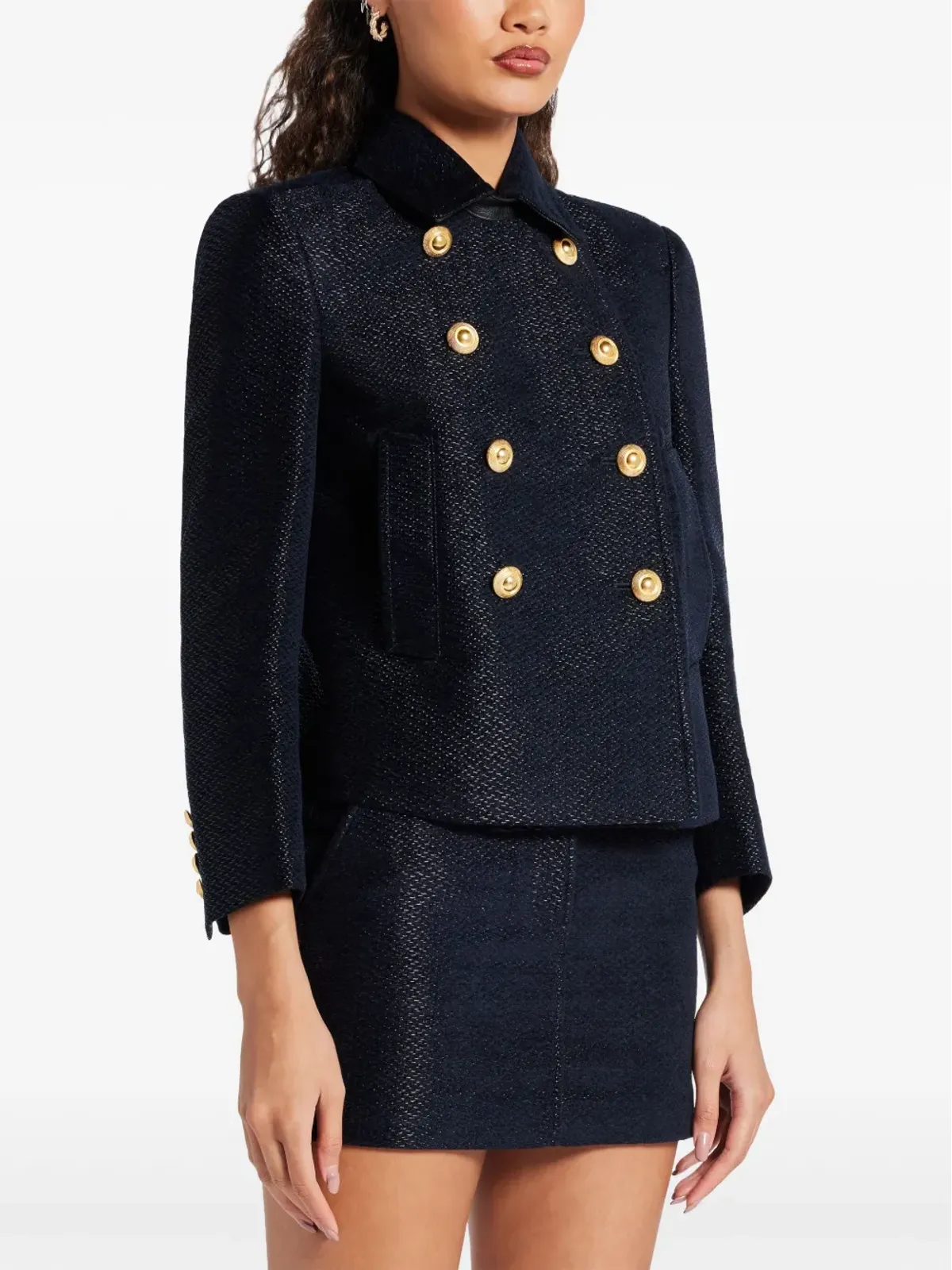 TOM FORD クロップドピーコート ブラック - 画像3