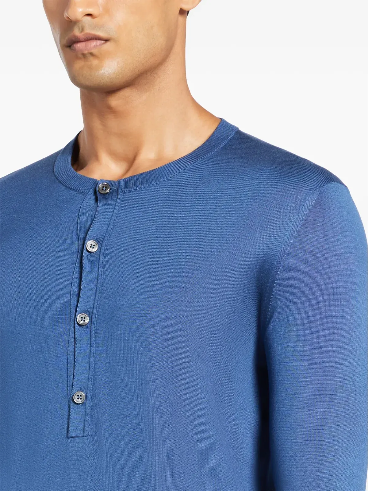 TOM FORD ヘンリーニット シルクトップ - ブルー - 画像5