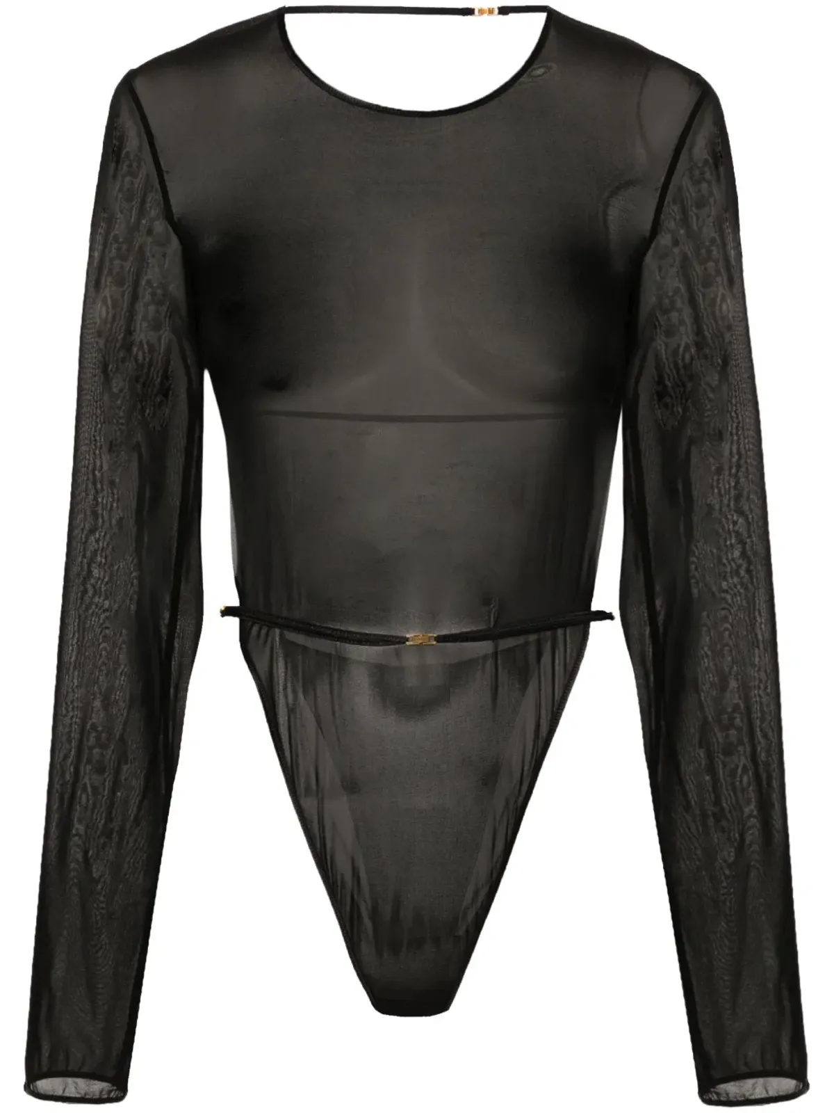 Saint Laurent オープンバックのクレープ生地ボディスーツ - ブラック - 画像1