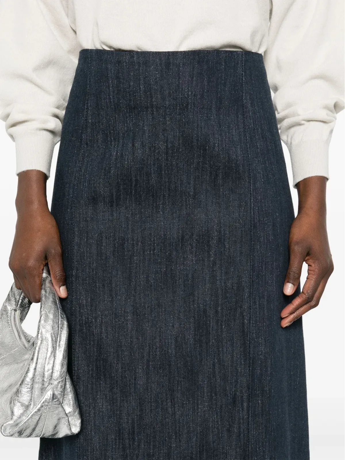 Brunello Cucinelli デニムマキシスカート ブルー - 画像5