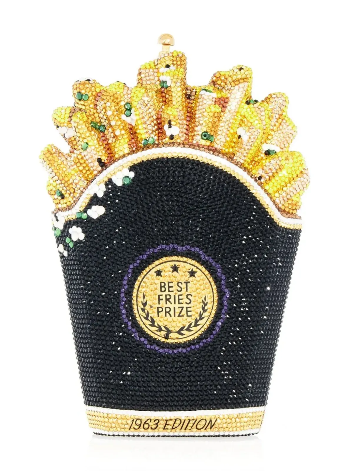 Judith Leiber トリュフフライ クリスタル装飾 ゴールドトーン クラッチバッグ - 画像2