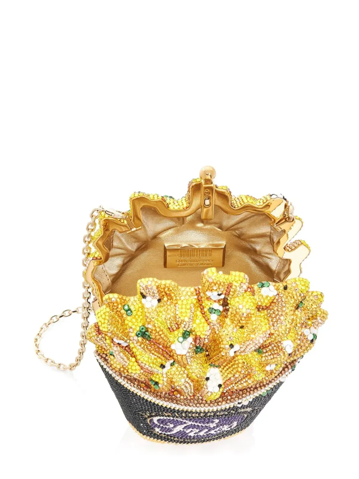 Judith Leiber トリュフフライ クリスタル装飾 ゴールドトーン クラッチバッグ - 画像3