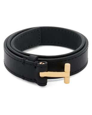 TOM FORD Tヒンジ レザー ブレスレット - ブラック - サムネイル1