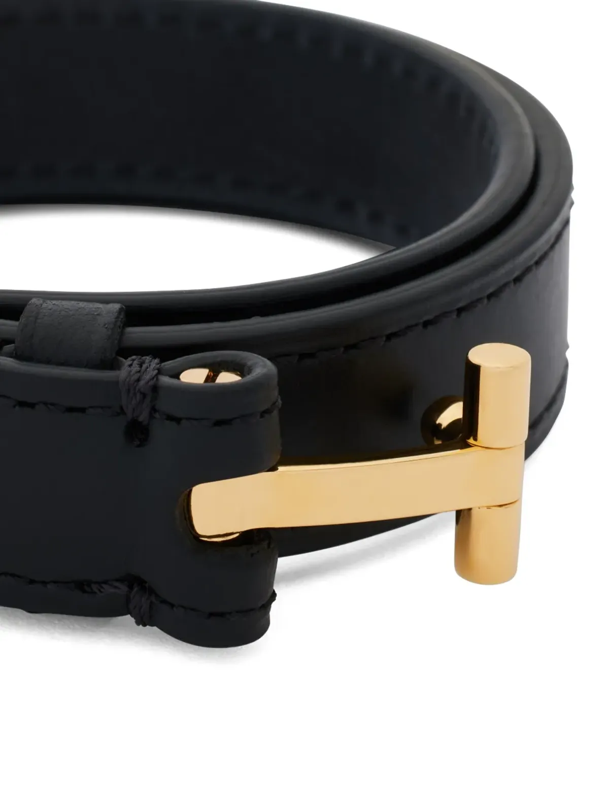 TOM FORD Tヒンジ レザー ブレスレット - ブラック - 画像3