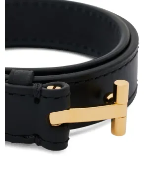 TOM FORD Tヒンジ レザー ブレスレット - ブラック - サムネイル3