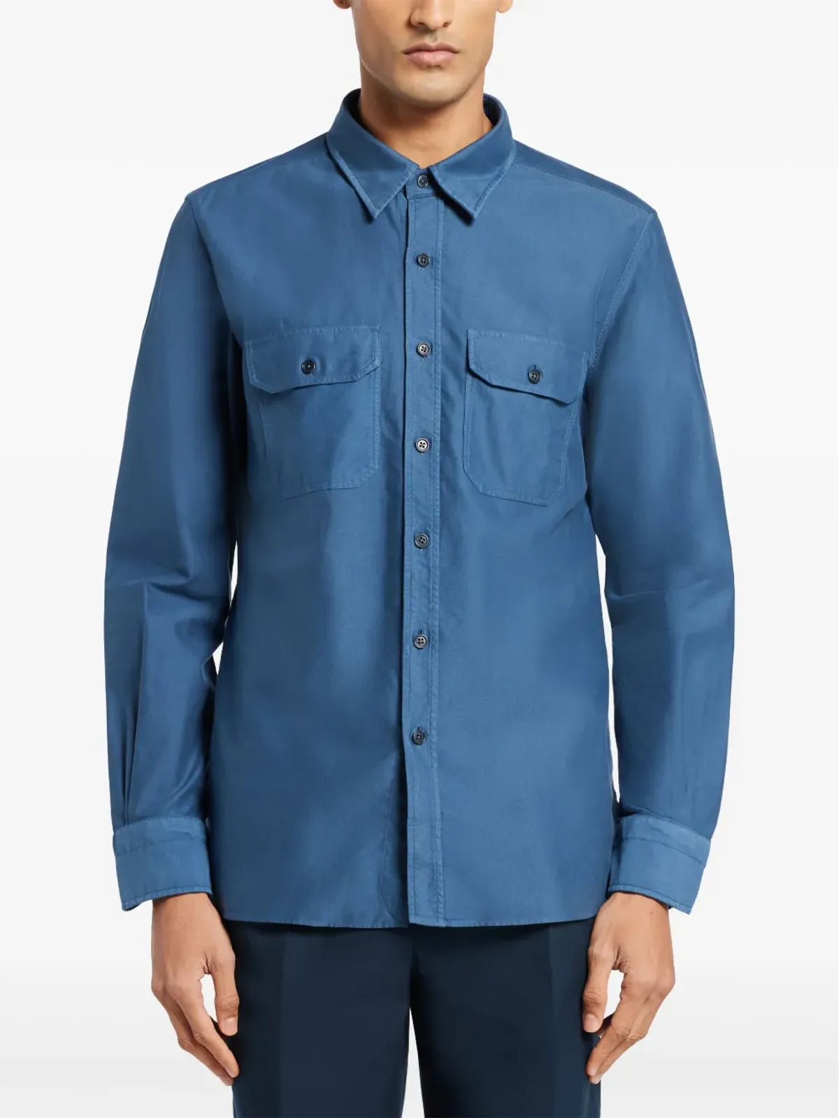 TOM FORD フラップポケット付き ボタンアップ シャツ - ブルー - 画像3
