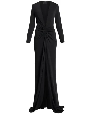 TOM FORD Vネック ロングスリーブ ドレス - ブラック - サムネイル1