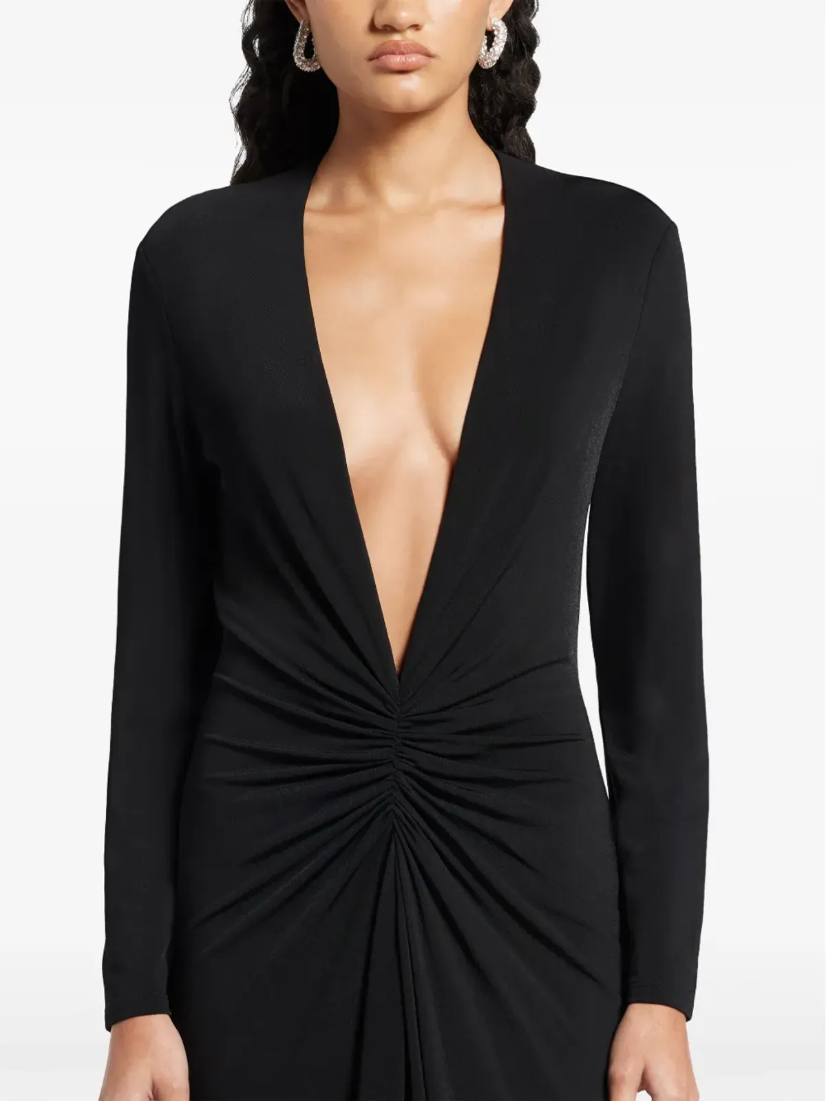 TOM FORD Vネック ロングスリーブ ドレス - ブラック - 画像5