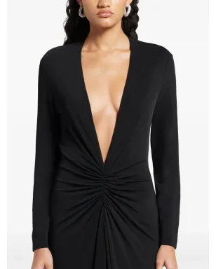 TOM FORD Vネック ロングスリーブ ドレス - ブラック - サムネイル5