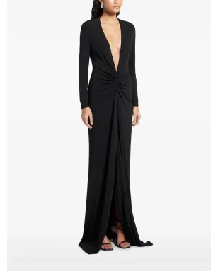 TOM FORD Vネック ロングスリーブ ドレス - ブラック - サムネイル3