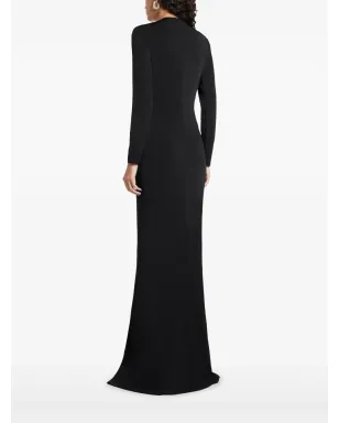 TOM FORD Vネック ロングスリーブ ドレス - ブラック - サムネイル4