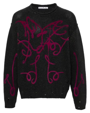 Acne Studios フロックドロゴ distressed ジャンパー - サムネイル1