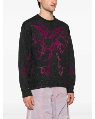 Acne Studios フロックドロゴ distressed ジャンパー - サムネイル3