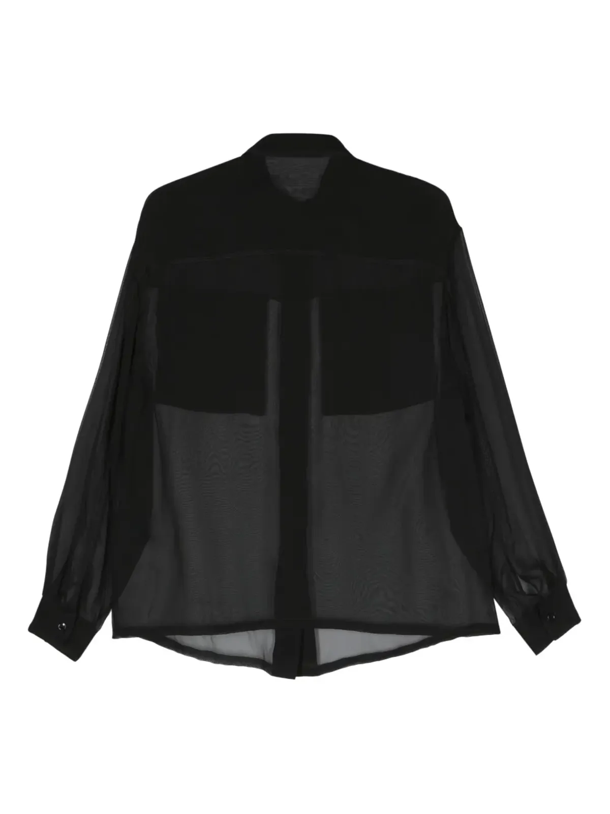 Saint Laurent 半透明シルクシャツ - ブラック - 画像2
